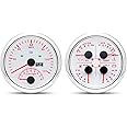 ARTILAURA GPS Speedometer Gauge Set - GPS Speedometer with Tachometer,Fuel Level Water Temperature Oil Pressure Voltage 4in1 Boat Gauge for Car AUTO Marine (White)