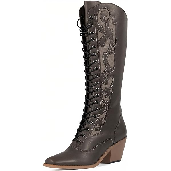 Amazon.com: Julymens Women's Punk High Chunky Heel Knee
