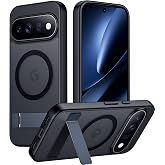 Temdan Designed for Google Pixel 11 Pro Case 2026, [Built-in Invisible Kickstand][Compatible with MagSafe][Military Grade Shockproof] Slim Translucent Matte Phone Case-Black