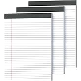 Gehanfai 3 Pack White Legal Pads 8.5 x 11 Inch, Wide Ruled Notepads Lined Memo Note Pads, 8.5x11 Inch Micro Perforated Writing Pads 30 Sheets Per Pad for Work Study Daily Note Taking List