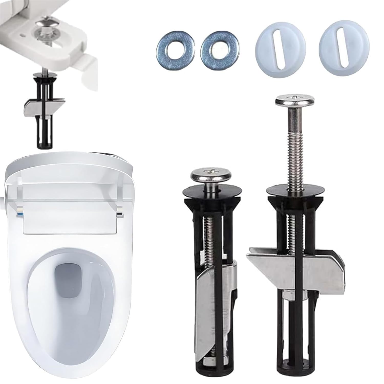 2 Set Heavy Duty Toilet Seat Fastener Bolt Kit, Universal Toilet Cover Maintenance Accessories, Toilet Seat Screws Replacement Kit For Easy Installation And Maintenance Of Toilet Seats (2)