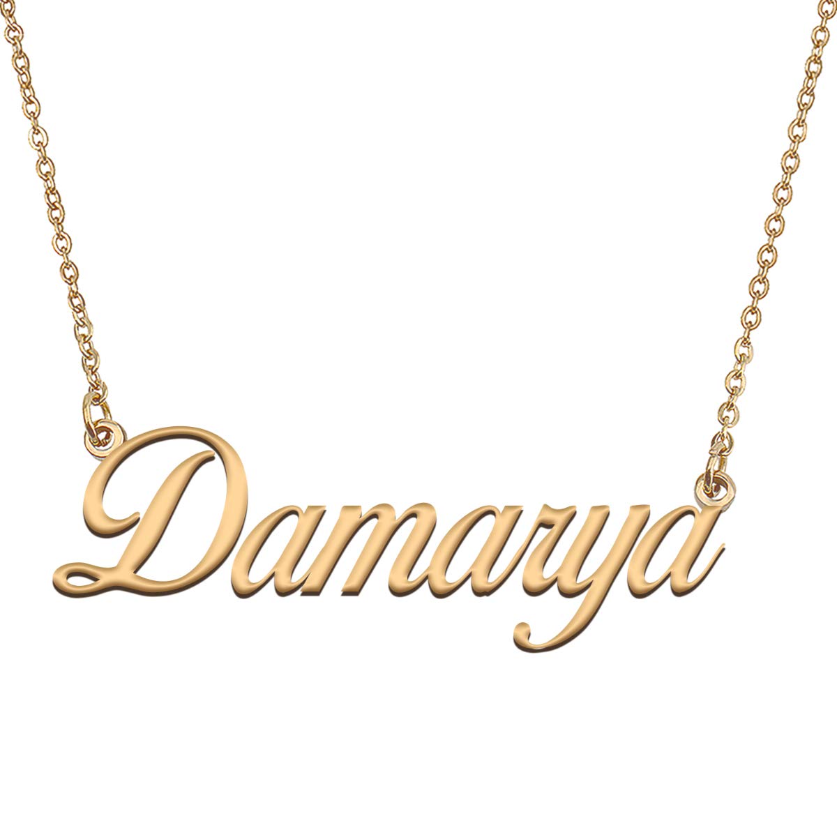 HUAN XUN Customized Custom Simple Any Name Necklace