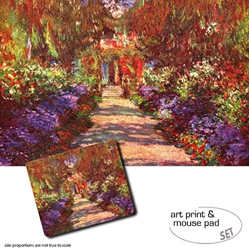 1art1 Claude Monet Eine Allee In Giverny Gartenweg 1902 1 Poster Kunstdruck 120x80 Cm 1 Mauspad 23x19 Cm Geschenkset Amazon De Kuche Haushalt