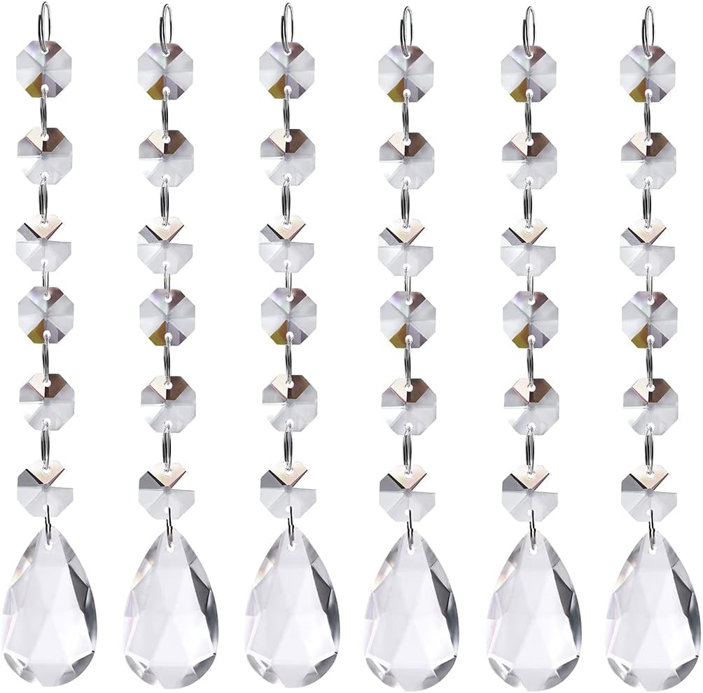 Wreaths, Garlands & Swags - WAZHRMGHG 30PCS Clear Acrylic Crystal Ornament Beads Garland Chandelier Hanging Crystals For Wedding Party Celebration Christmas Tree Decor
