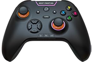 DAREU H105 Wireless PC Controller,Gaming Controller Compatible with Windows/MacOS/Android/iOS/Smart TV/Steam,Dual Vibration PC Game Controller with Turbo, LED Backlight