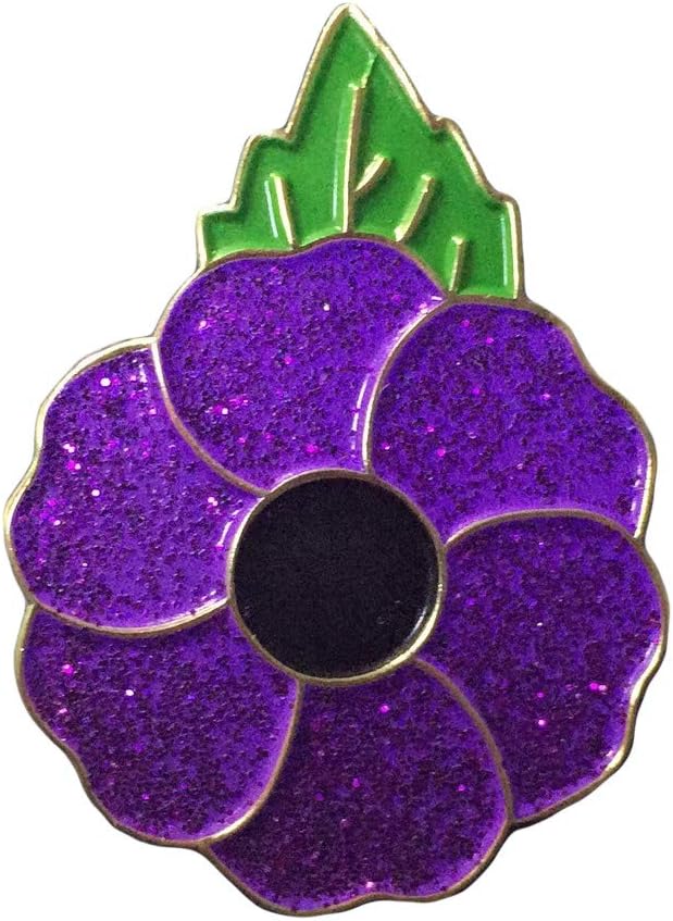 T-Tiny New 2019 Purple Poppy Brooch Remember Animals In World War Peace