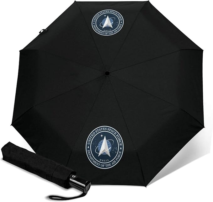 United States Space Force Ussf Windproof Travel Umbrella