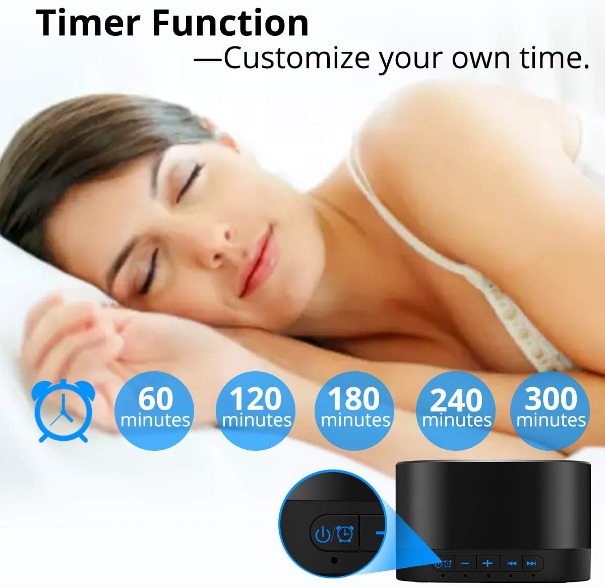 Magicteam Sound Machines White Noise Machine with 20 Non Looping Natural Soothing Sounds and Memory Function 32 Levels of Volume Powered by AC or USB and Sleep Sound Timer Therapy for Baby Kids Adults: Health & Personal Care