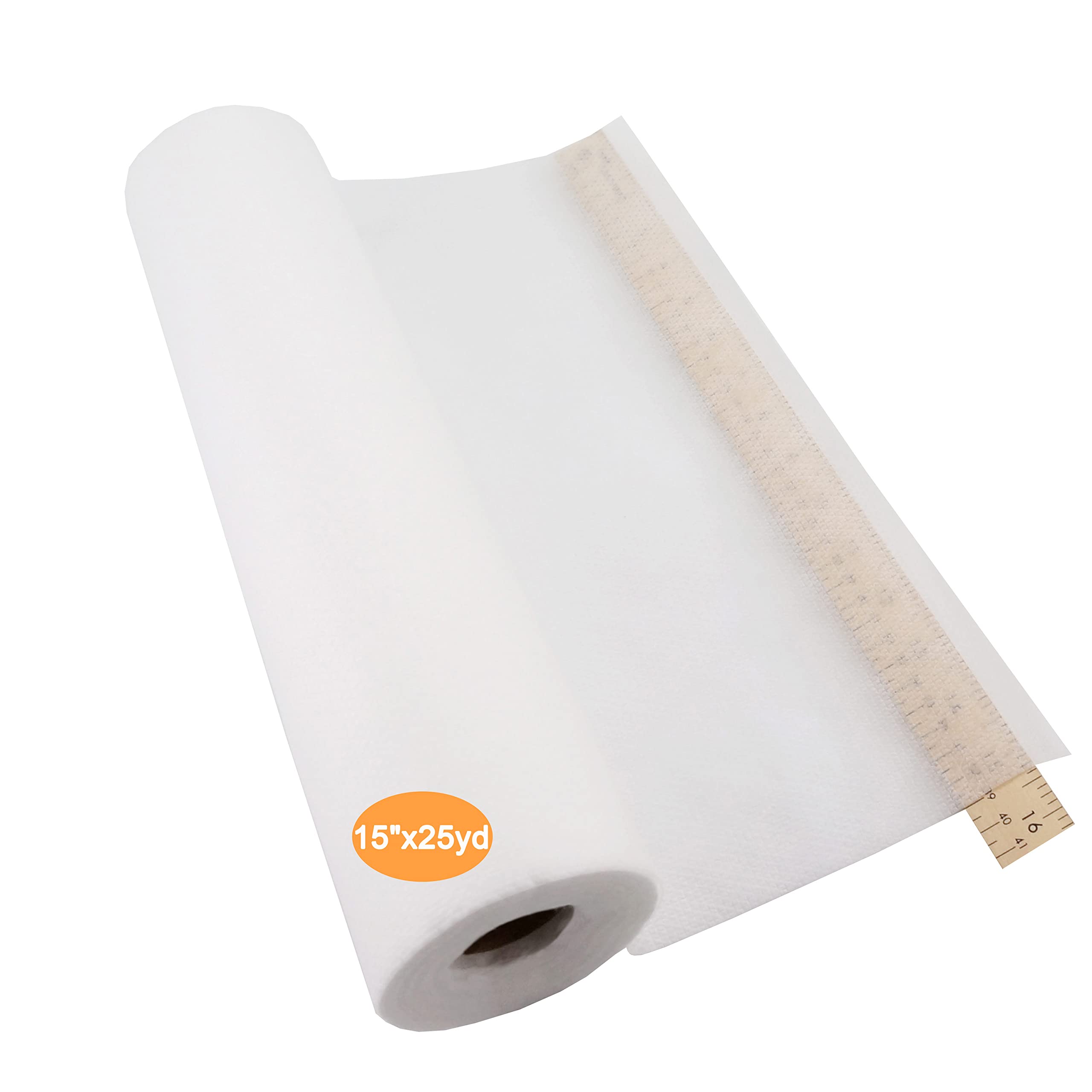 New brothread No Show Mesh Machine Embroidery Stabilizer Backing 15" x25Yd (38cmx23M) roll - Light Weight 50gm (1.8oz) - Cut into Variable Sizes for Machine Embroidery and Hand Sewing