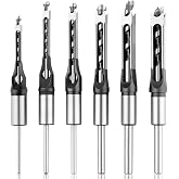 Devvicoo Square Hole Drill Bit Set, Bearing Steel, 6 Sizes 1/4"-5/8" | For Mortise &amp; Tenon Machines (Not Handheld), Sizes: 5/8", 9/16", 1/2", 3/8", 5/16", 1/4", Sharp &amp; Durable