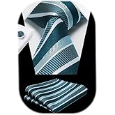 Enlision Mens Ties Stripe Tie and Pocket Square Set Classic Formal Woven Neckties Handkerchief Cufflinks Wedding