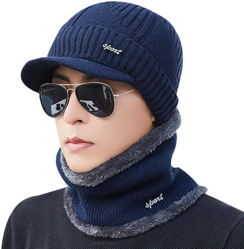 YYT Winter wool hat cotton hat men's youth cold riding knit hat Amazon