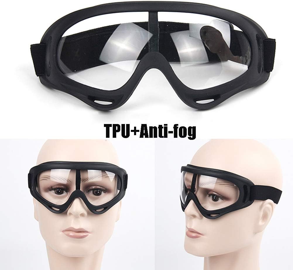 Safety Goggles Medical For Adult- Anti-fog Goggles Adjustable Surgical Eyewear Eye Protectors from Flying Particles Liquid Splatter Dust Chemical Fumes Splash (S401 (black) TPU+anti-fog)
