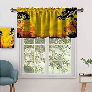 Hiiiman Cortina de ventana con barra de filtrado de luz, cenefa de