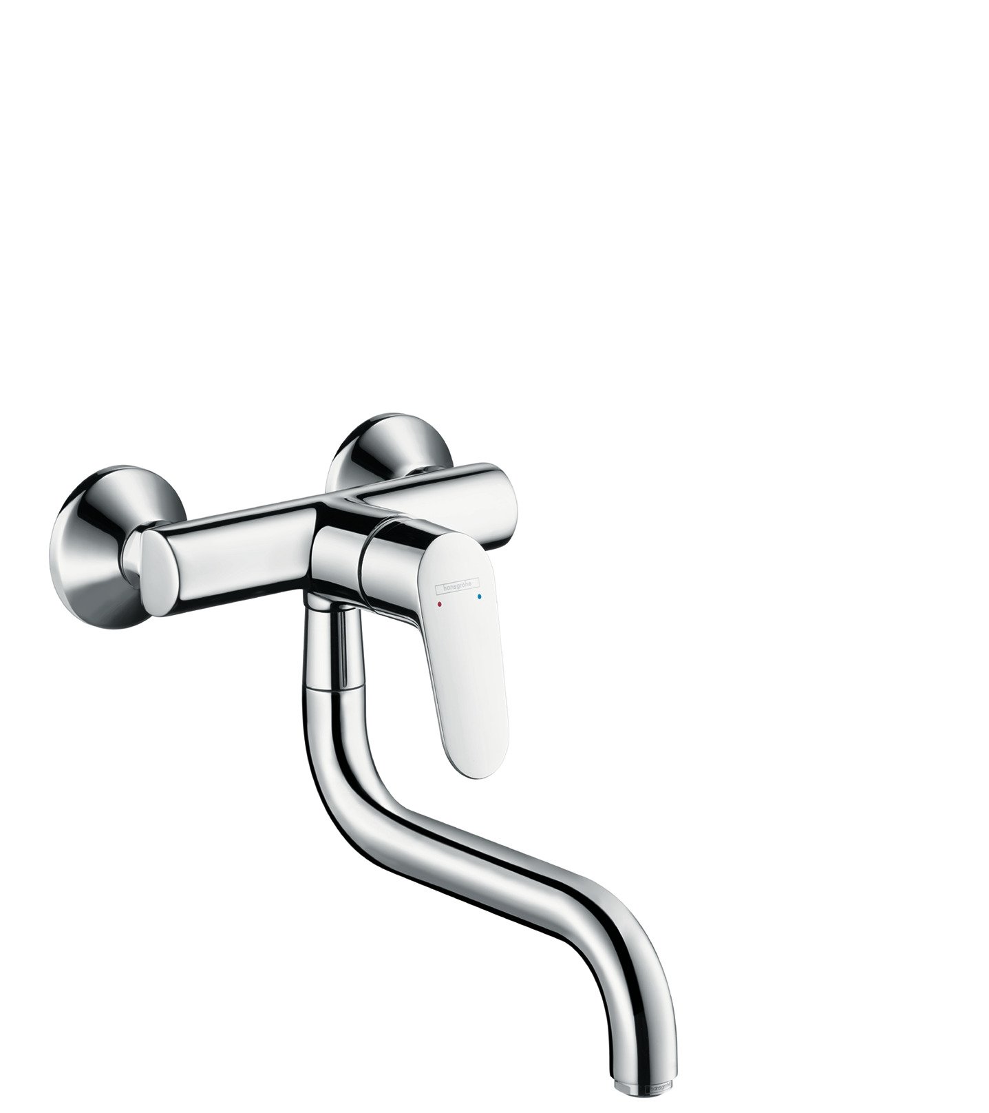 hansgrohe Focus kitchen tap with 180° swivel range, wall mounted, chrome 31825000