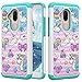 DAMONDY Alcatel 7 Case,Alcatel 7 Folio,Alcatel Revvl 2 Plus 2018, 3D Cute Diamond Bling Glitter 2 in 1 Shockproof Hybrid Heavy Duty Shock Dual Layer Armor Defender Cover Phone Case-Mail Horse