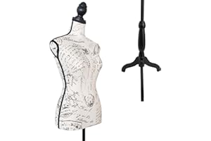 SubSun Female Mannequin Body, Dress Form Torso Stand Height Adjustable Maniquins for Fashion Show, Modern Style, Costume & Jewelry Display