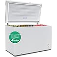 Deep Chest Freezer, 12.0 Cubic Feet Large Freezers with Adjustable Thermostat 4 Wheels, 3 Wire Basket, 12.5 cu. ft Storage for Garage Kitchen Office, White
