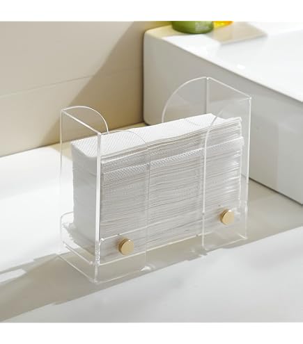 MyGift Metal Paper Towel Holder - Brass Tone Wire Basket For Bathroom Countertop, Classic Black