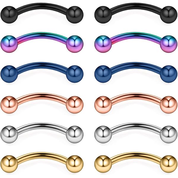 Amazon.com: Hoeudjo 48PCS 14G Glow in The Dark Snake Eyes Tongue Rings Surgical Steel Curved Barbell Nipplerings Nipple Ring Body Piercing Jewelry for Women Men 14mm 9/16 Inch Silver-Tone Rose Gold Black : Amazon.com: Hoeudjo 48PCS 14G Glow in The Dark Snake Eyes Tongue Rings Surgical Steel Curved Barbell Nipplerings Nipple Ring Body Piercing Jewelry for Women Men 14mm 9/16 Inch Silver-Tone Rose Gold Black :
