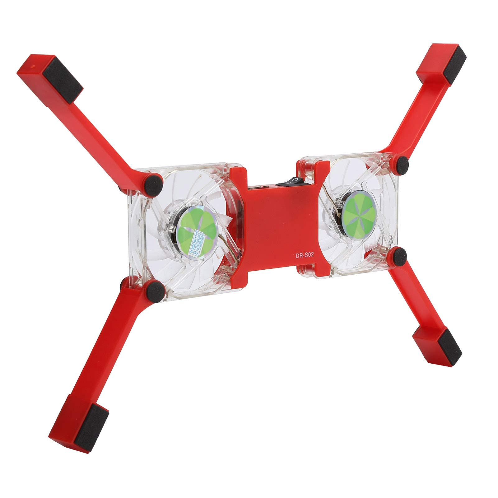 Laptop Cooling Pad,DR-S02 Folding Laptop Cooler with Dual Fans,Portable USB Powered Notebook Radiator Cooler Stand Cooling Base with AntiSkid Mount(red)