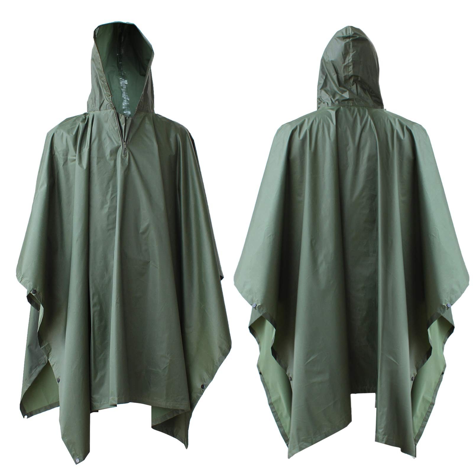 ElifeAcc Waterproof Poncho Multifunctional Rain Poncho Adult Waterproof for Outdoor Activities(Green)