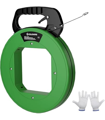 electrical fish hook JOIKIT 2 Pack 200 Ft Total Tape, Wire Puller, Steel Fish Tape Reel with High Impact Case, Fishing Tape Wire Puller, 100 Ft 1/8 Inch Wide Flat Tape, Red fishing kit 18/0 Fisherwoman Reels in Surprise Model:CQ-S-902Mb