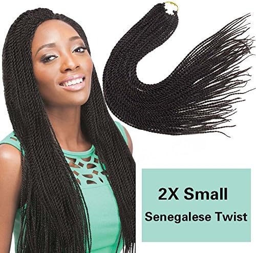 FeiBin Small Crochet Braids 18" 2X Small Senegalese Twist Synthetic Hair Exension (Havana Mambo Twist Style) (6-Pack, #30)