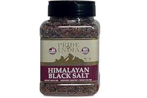 Pride Of India - Himalayan Black Salt - Coarse Grind, 1 Pound (16oz) Jar - Kala Namak - Contains 84+ Minerals - Use in grinders, restaurants & cooking - Perfect for Faux Egg Recipes & Vegan Scramble