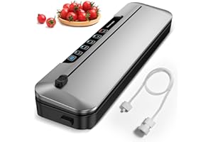 75Kpa vacuum sealer Compact Design with 10 Vacuum Bags & Bulit-in Cutter Sliver