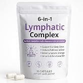 6 in 1 Lymphatic Complex Capsules &ndash; Lymphatic drainage with Burdock, Dandelion, Kelp Cleavers for Reduce Bloat, Balance Cortisol, Full Body Detox &amp; Skin Vitality | Vegan &middot; Non-GMO, 90 Capsules (1)