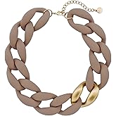 Firstmeet Statement Chunky Acrylic Chain Link Choker Necklace for Women