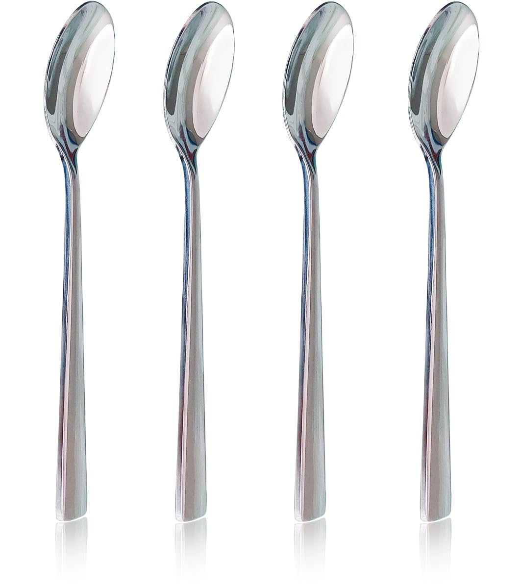 NobleEgg Egg Spoons for Soft Boiled Eggs, Coffee, Desserts | 18/8 Stainless Steel | 5.5 inches | Set of 4