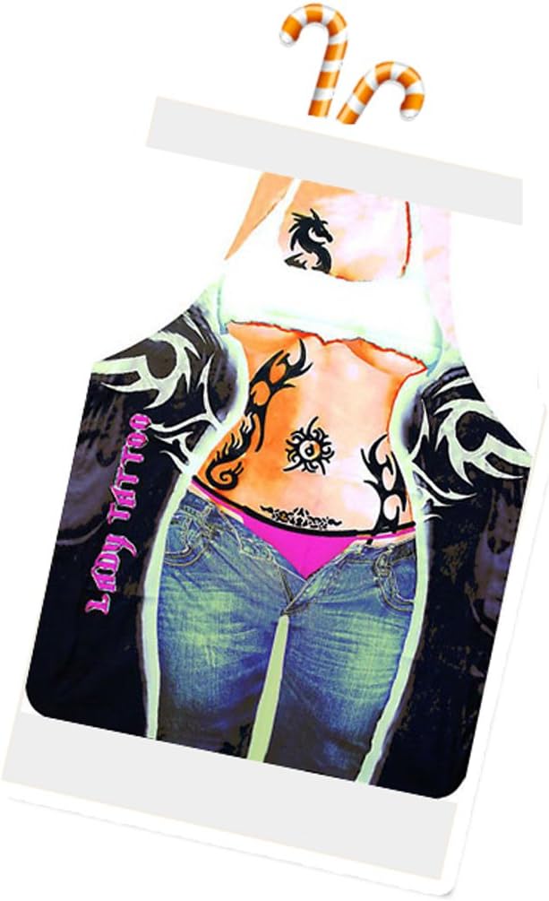 Af Kitchen : Dinner Party Novelty Funny Sexy Cooking Home BBQ Tattooed Girl Printed Apron