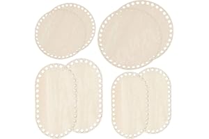 8pcs Wooden Basket Bottoms for Crocheting, Atarvana Wooden Oval Base Shapers of 4 Sizes Crochet Base for Thick Yarn DIY Knitting Basket Weaving Supplies Home Decor Purse Making