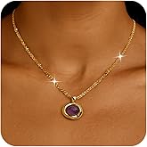 Sonateomber Gold Stone Pendant Necklaces for Women, Chunky Gemstone Dangle Necklace Wedding Prom Fashion Jewelry Gift