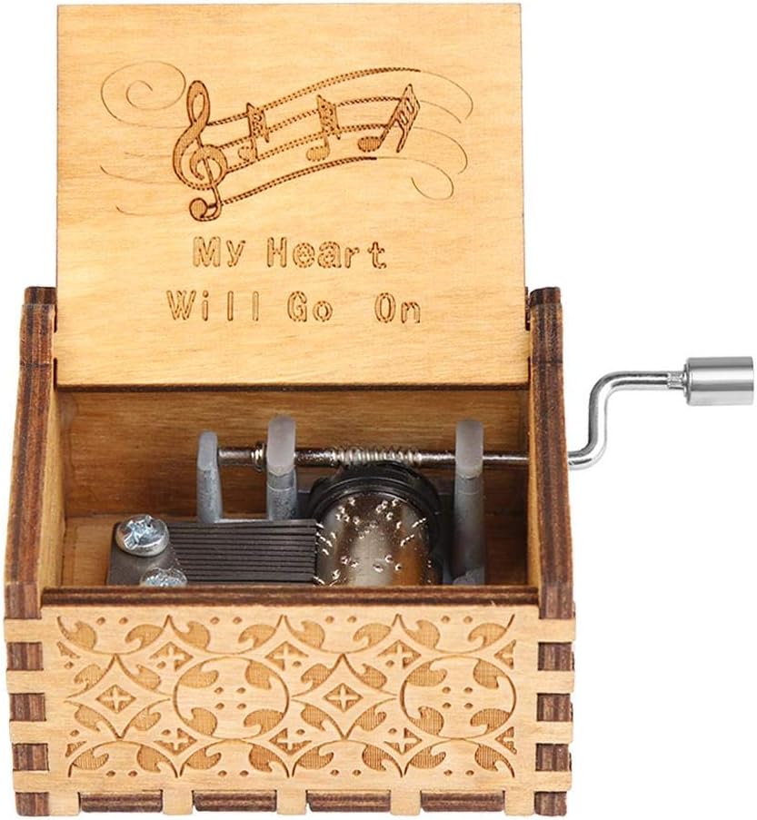 Rarembellish Wooden Music Box, Hand Crank Classical Carved Wooden Musical Box, Gift for Kids,Family and Friends