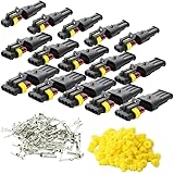 CESFONJER 15 Kit Car Wire Connector, Waterproof Electrical Terminal, Plug for Auto Motorcycle Scooter Truck Marine Plug Socke