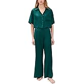 Lunya Women's Washable Silk Striped Jacquard High Rise Pant Set
