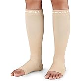 NEWZILL Compression Socks for Women & Men Circulation 20 mmHg, Graduated Open Toe, Cotton Compression Socks for Nurses