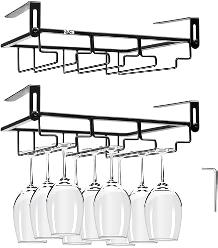 Amazon Under Cabinet Hanging Stemware Rack Wine Glasses Rack Wall