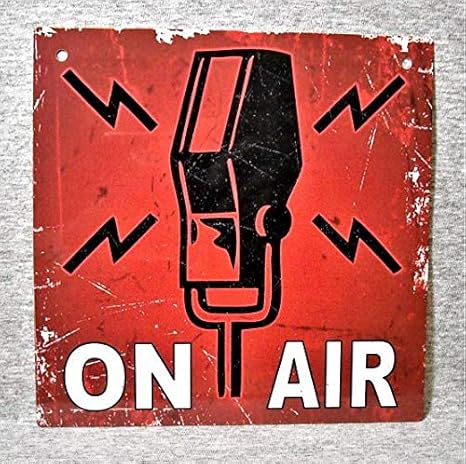 Metallschild mit Aufschrift On Air Radio Show Station Broadcast Live Television Journalist Program Entertainment DJ Disc Jock