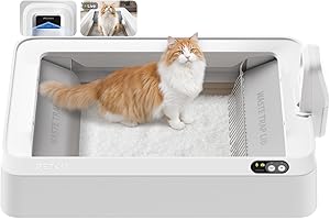 PETKIT Open-Top & AI Camera Self Cleaning Cat Litter Box, Urinary Health Monitor Automatic Cat Litter Box, Smart Robot with 2-Way Raking/5G WiFi/Safety Sensors/Odor Control for Multiple Cats (White)