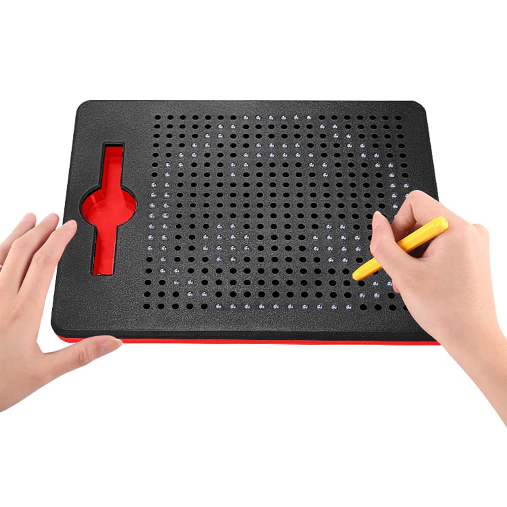 HONPHIER Kids Magnetic Drawing Tablet Magnetic Steel Balls Board Doodle Scribble Sketch Pad Magnet Writing Pads Preschool STEM Education Toys for Children (Small, Black)