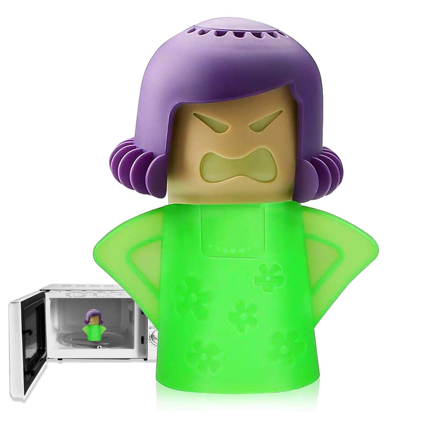 Angry Mama Microwave Cleaner, Microwave Oven Steam Cleaner, Angry Mom Steamer Cleaning Crud Easily in Minutes, Steam Cleans and Disinfects with Vinegar and Water for Kitchen