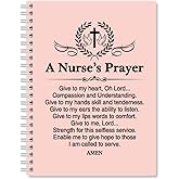 QYUVK A Nurse's Prayer Pink Hardcover 160 Pages Blank Spiral Notebook, Funny Journal Gifts for Nursing RN Assistant, Nurse Grad Gifts, Nurses Week Gifts for ER ICU CNA Nurse, Nurse Appreciation Gifts