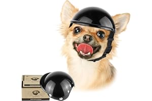 Enjoying Pet Helmet Motorcycle Dog Helmet Doggie Helmet for Bike Cat Hat Riding Puppy Helmet, Black, S