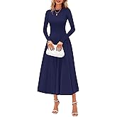 PRETTYGARDEN Womens Sweater Dress 2026 Long Sleeve Elegant Knit A Line Fall Wedding Guest Cocktail Midi Winter Dresses
