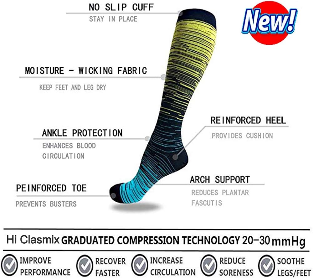 Graduated Medical Compression Socks for Women&Men 20-30mmhg Knee High Sock : Clothing