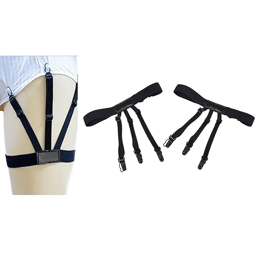 Jelinda Hemdhalter Shirt Stays Herren Hemd Aufenthalte Bein Schenkel elastisch Strumpfband Sport Straps Gürtel mit Rutschfest